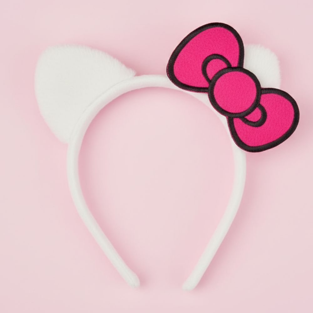 tiara arquinho arco arranjo de cabelo laço ROSA hello kitty em Oferta na Shopee