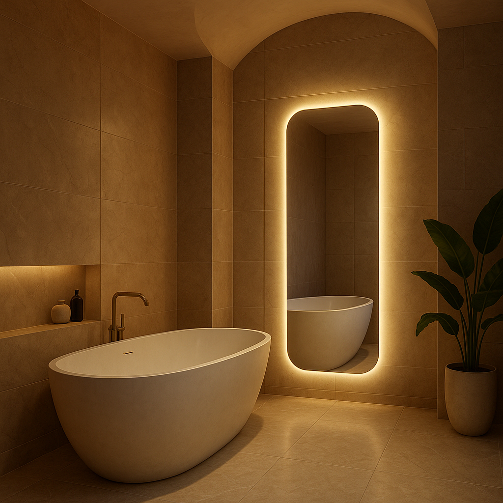 Espelho Retangular Led 150cm X 40cm 170cm X 50cm Luz Branco e Luz Amarela Grande Quarto Sala Salão Loja em Oferta na Shopee