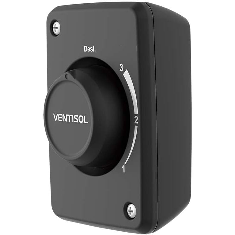 Detalhes do Ventisol Ventilador de Parede Oscilante, 3 Pás Premium, Preto, 50cm, Bivolt
