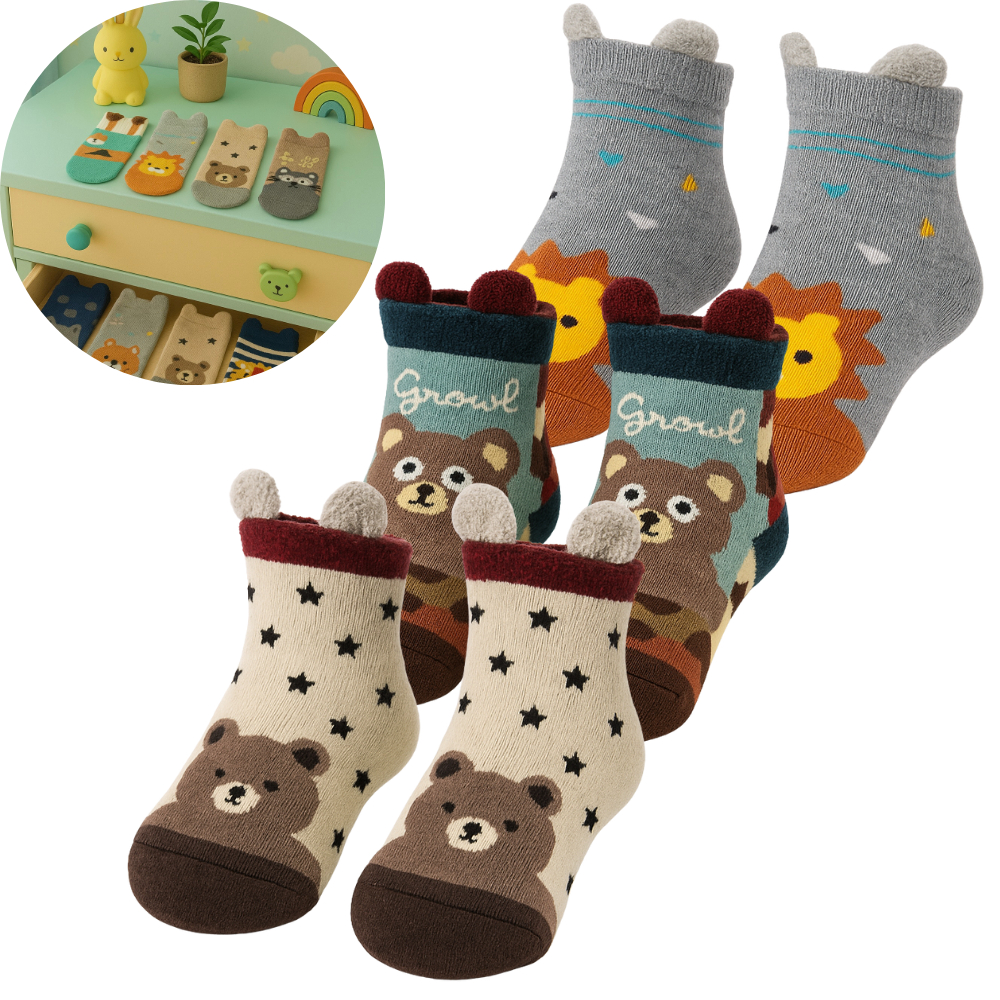 12 Pares Meia Masculino Menino Bichinhos Orelhinha OU 6, 3 PARES em Oferta na Shopee