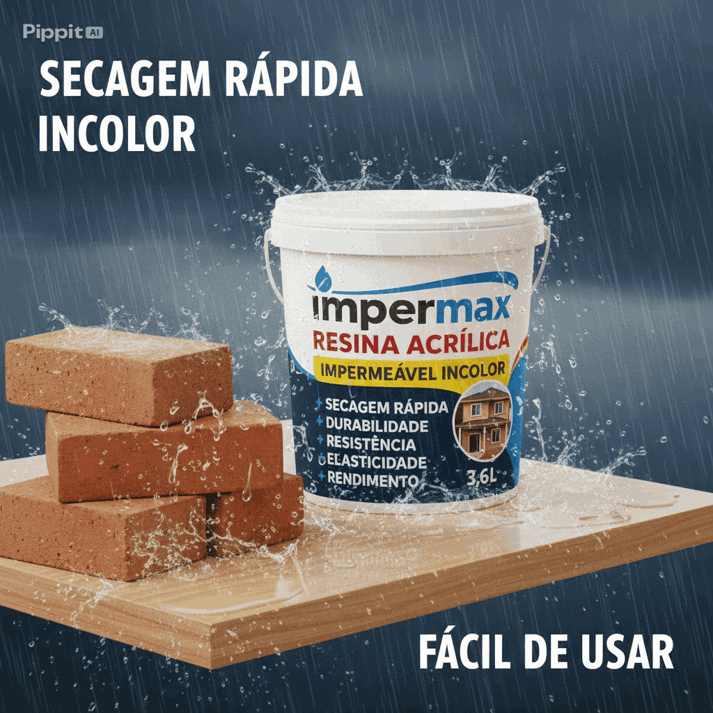 Impermax Resina Acrílica 3,6L Impermeabilizante e Revitalizadora para Telha, Parede, Tijolo, Madeira