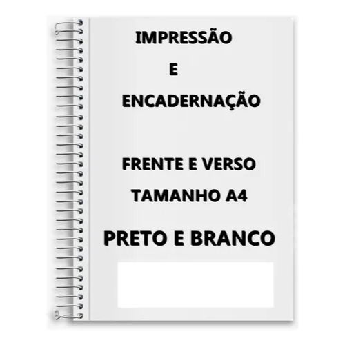A4 Impressões e encadernações de apostilas até 900 páginas PRETO BRANCO Frente e verso ENVIO RÁPIDO
