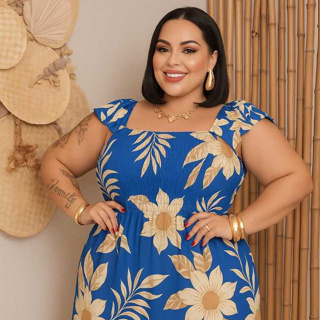 Vestido Serena ESTAMPADO Elastex Slim e Plus Size Curto Tecido DUNA Tamanho Unico do 40 ao 48 Com decote reto estilo cas em Oferta na Shopee