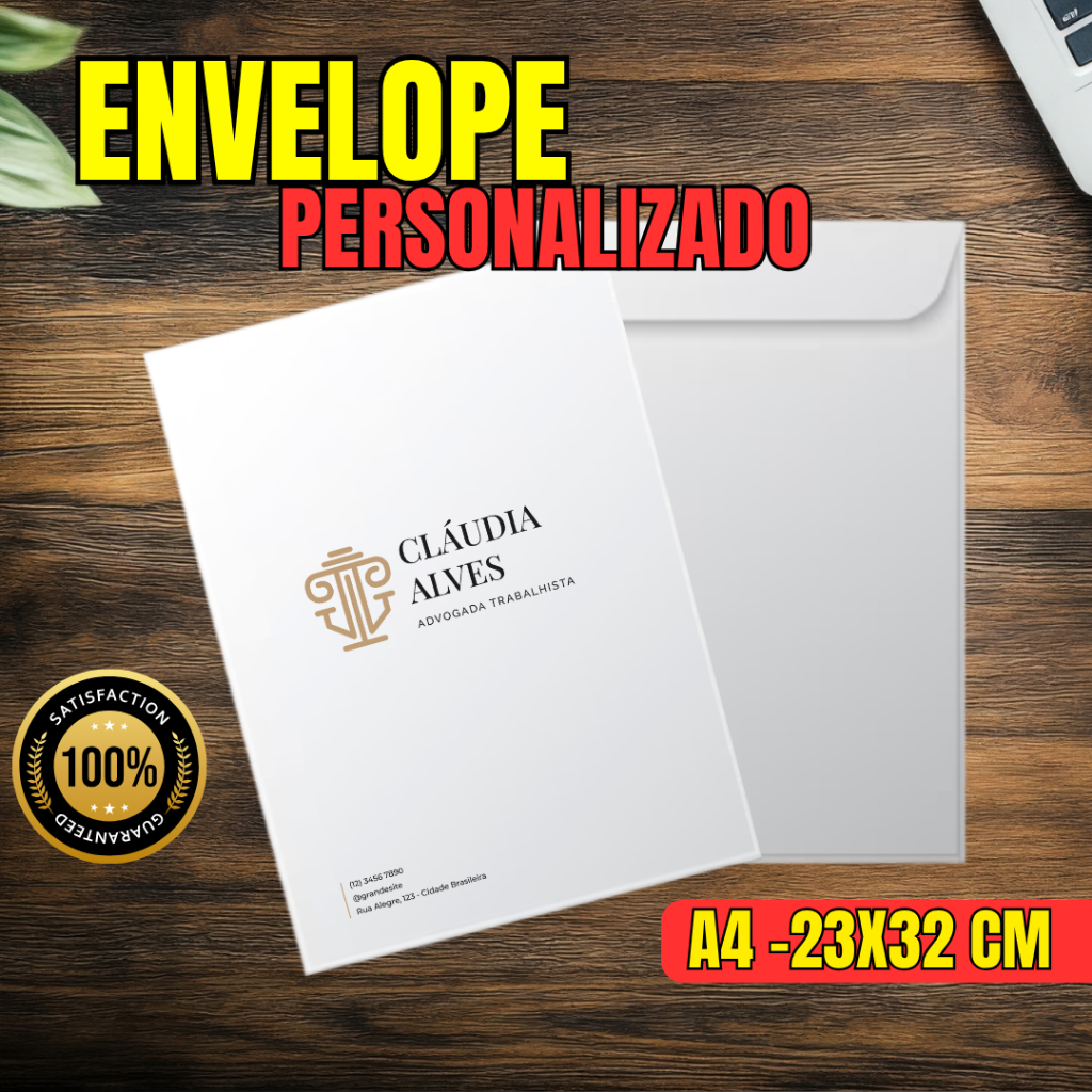 Envelope Personalizado Tamanho A4 -23x32 cm em Oferta na Shopee