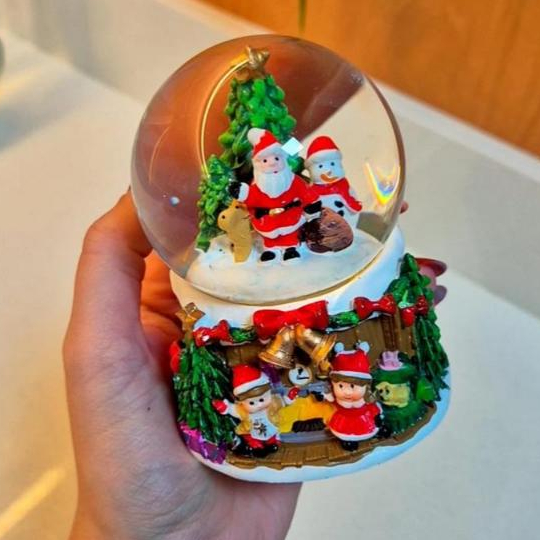 Globo de Neve C/ Luz Merry Christmas Natal noel Luz 6,5cm