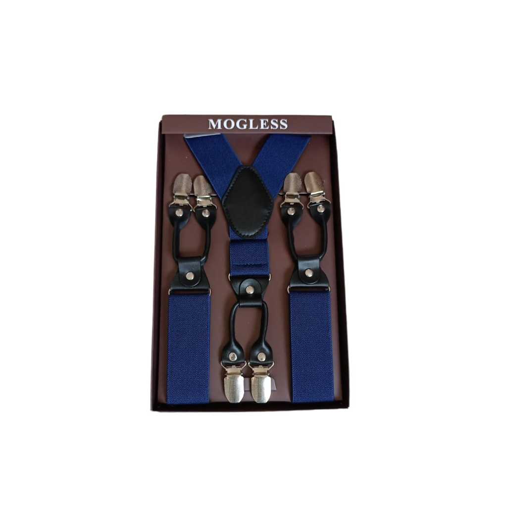 Suspensório Mogless Largo Para Homens Altos e Fortes Cor Preto Bege Azul e Cinza