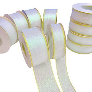 Fita De Organza Mágica BORDA DOURADA Irizada, holográfica, lurex Fita Com Brilho Artesanato DIY Irisada em Oferta na Shopee
