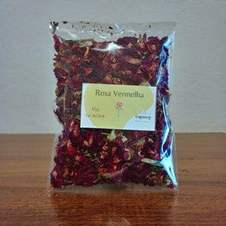 ​​Rosas vermelhas (Rubra)  - desidratada para chás ou banhos em Oferta na Shopee