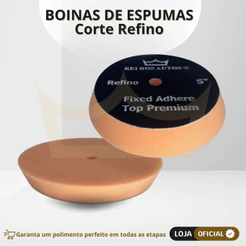 Boina Espuma polimento 5 Polegadas Refino Laranja - Fixed Adhere Top Premium profissional