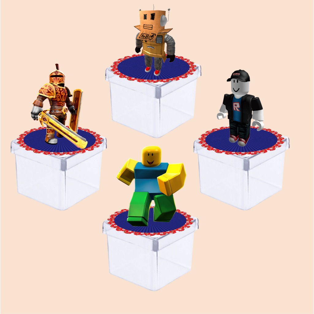 Apliques 3D Roblox para Caixinha de Acrílico ou Latinha 5x5 cm - Lembrancinhas - Caixinhas Personalizadas