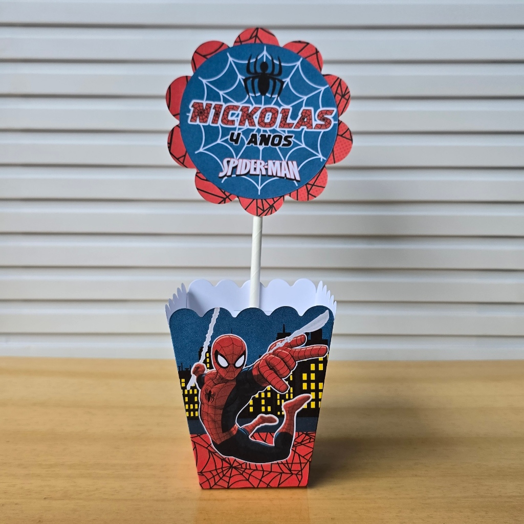 Centro de Mesa Personalizado Homem Aranha - Cachepot - Lembrancinhas para festa infantil