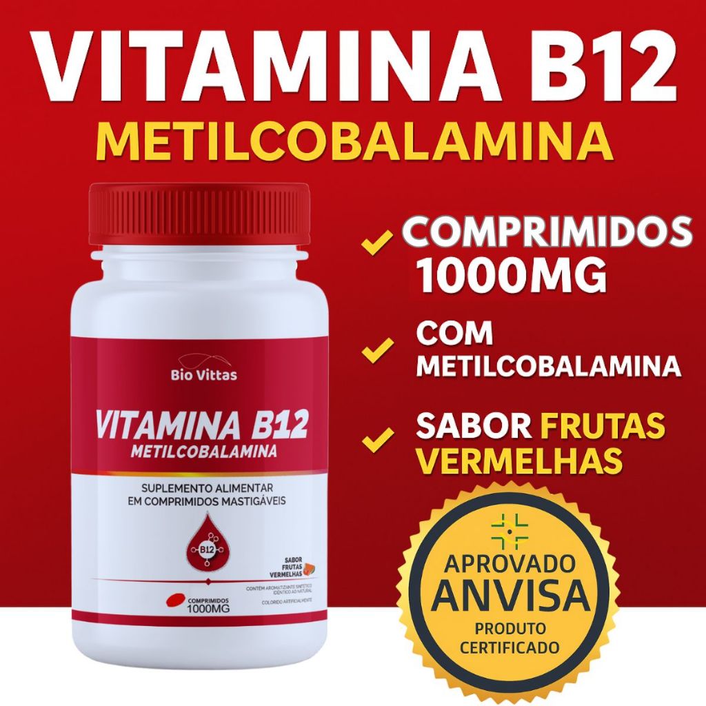Metilcobalamina B12 Mastigável  Vitamina - Bio Vittas [3] em Oferta na Shopee