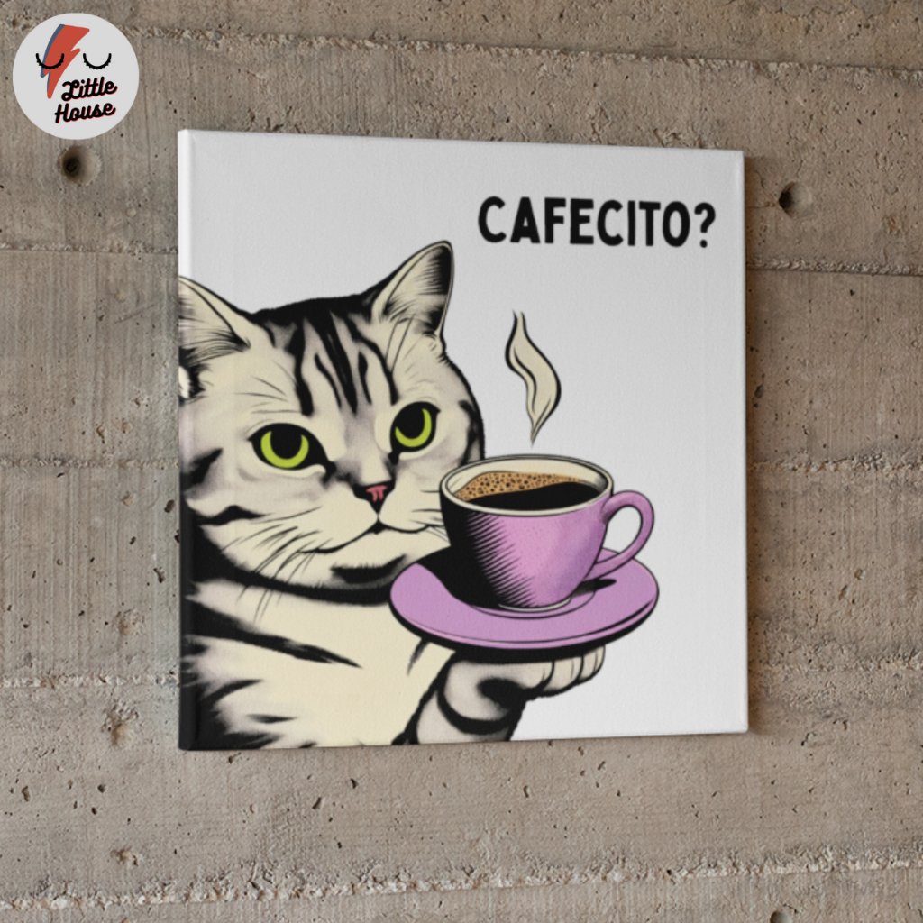 Azulejo quadro decorativo cozinha cafecito engraçado decoração gato xícara cantinho do café colorido em Oferta na Shopee