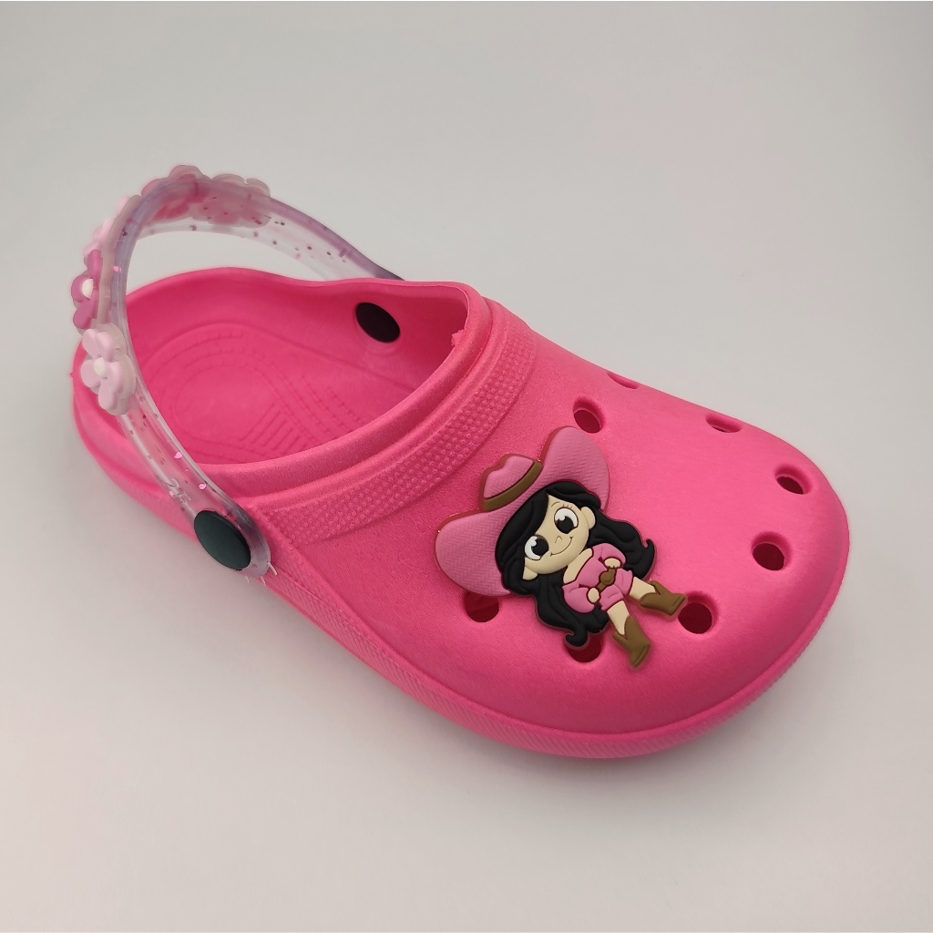 Sandália Feminina Infantil Menina Vaqueira Com Flor Leve Macia