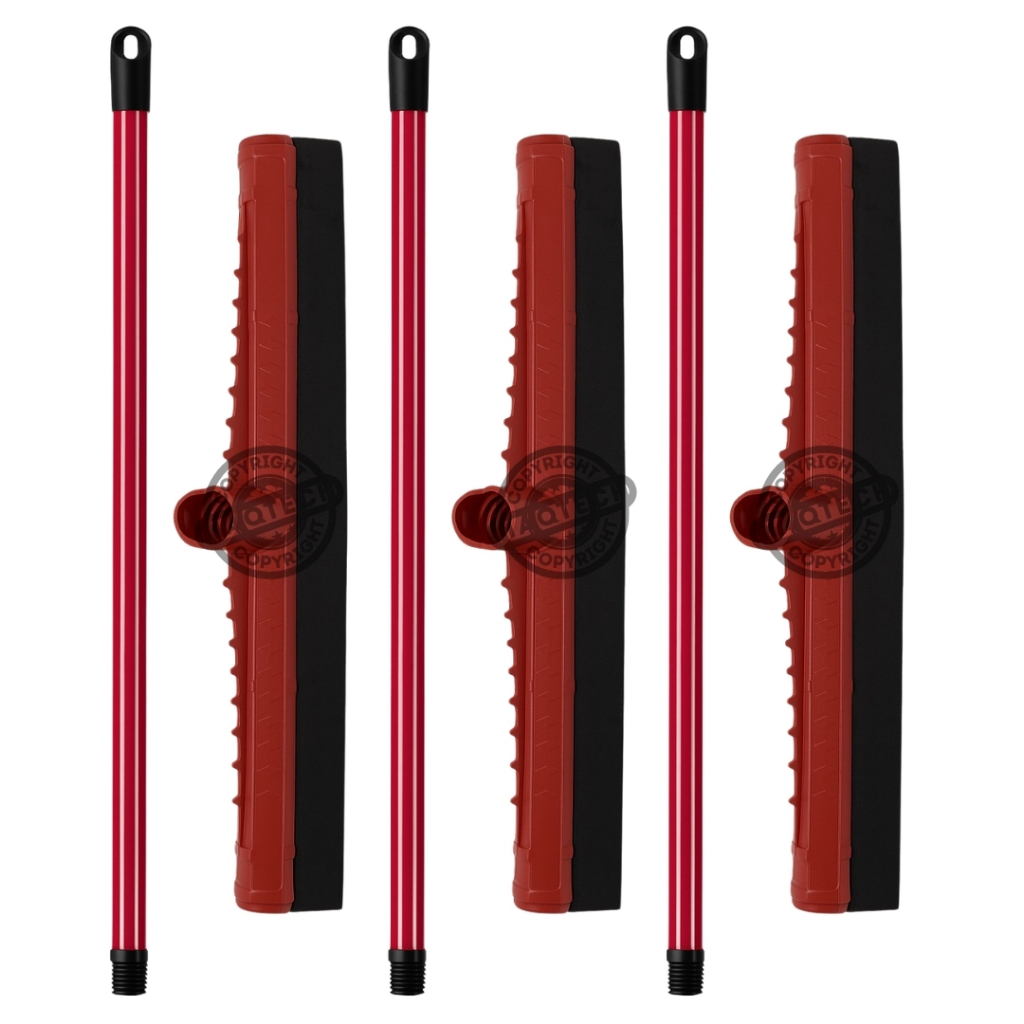 3 Rodos Plástico 40cm EVA Duplo com Cabo – Puxa Água Rápido, Secagem Eficiente e Limpeza Multiuso