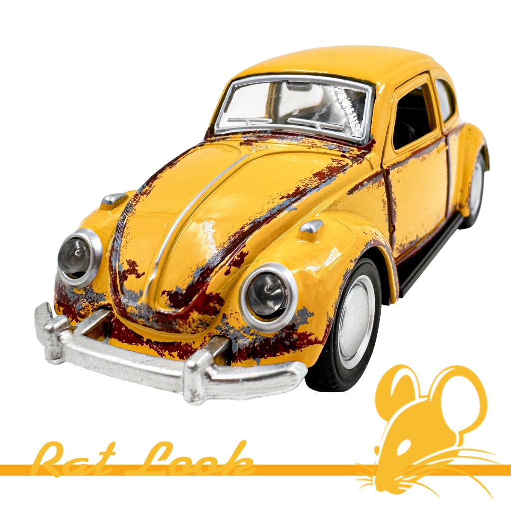Fusca Carrinho Metal Colecionador Fricçao Estilo Rat Look Miniatura 1:32 Classico Presente Coleçao Fusca Clube Criança