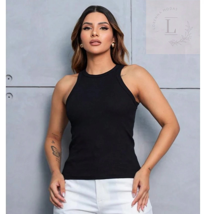 Blusa Regata Ribana Premium Feminina Tamanho Único 36 ao 44 Moda Casual Confortável Elegante em Oferta na Shopee