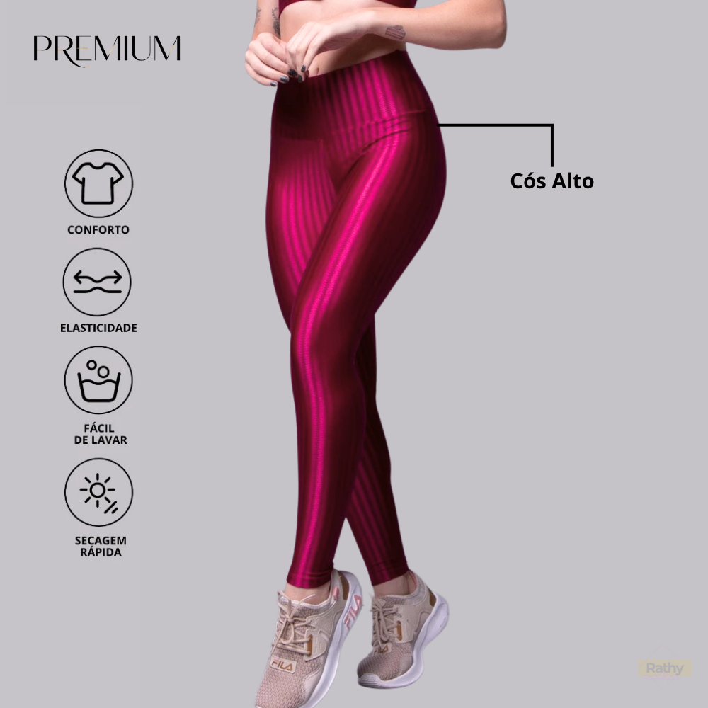 Calça Legging Feminina Compressão Zero Transparência Premium Fitness Academia Cós Alto Modeladora