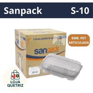 Embalagem PET Retangular Articulada Sanpack S10 Para Doces e Salgados Pequena Alta em Oferta na Shopee