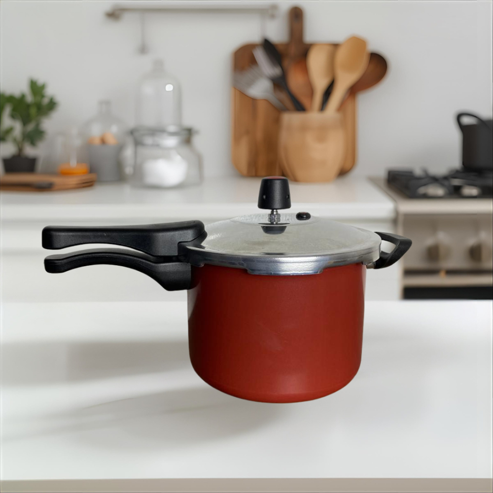 Panela de Pressão Fechamento Externo - 4,5 litros Antiaderente - Disponível Cereja e Preto em Oferta na Shopee