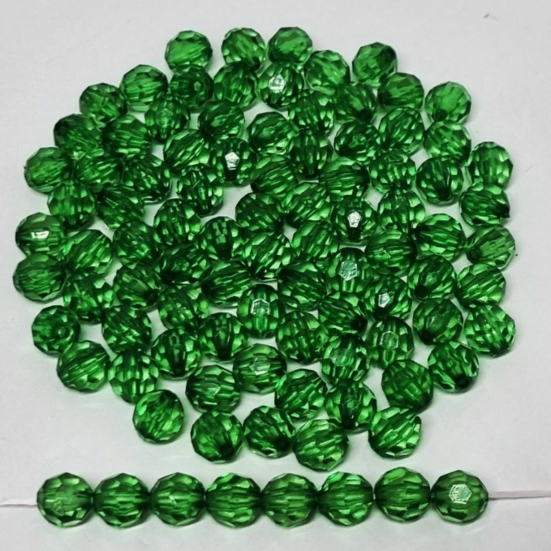 Bola Facetada 8mm Cristal Acrílico - 100 unidades - Bijuterias - Artesanatos - Lembrancinhas - Decoração