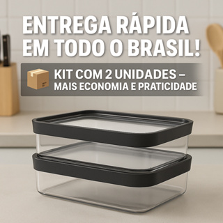 Kit 2 Potes Herméticos Com Vedação Para Alimentos Marmita Porta Frios Presunto Quejo em Oferta na Shopee