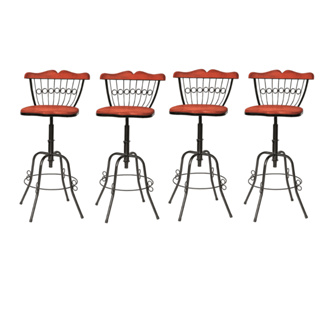 KIT COM 4 BANQUETAS BISTRÔ ESTRUTURA FERRO RESISTENTE ASSENTO MADEIRA DE QUALIDADE OFERTA EXCLUSIVA em Oferta na Shopee