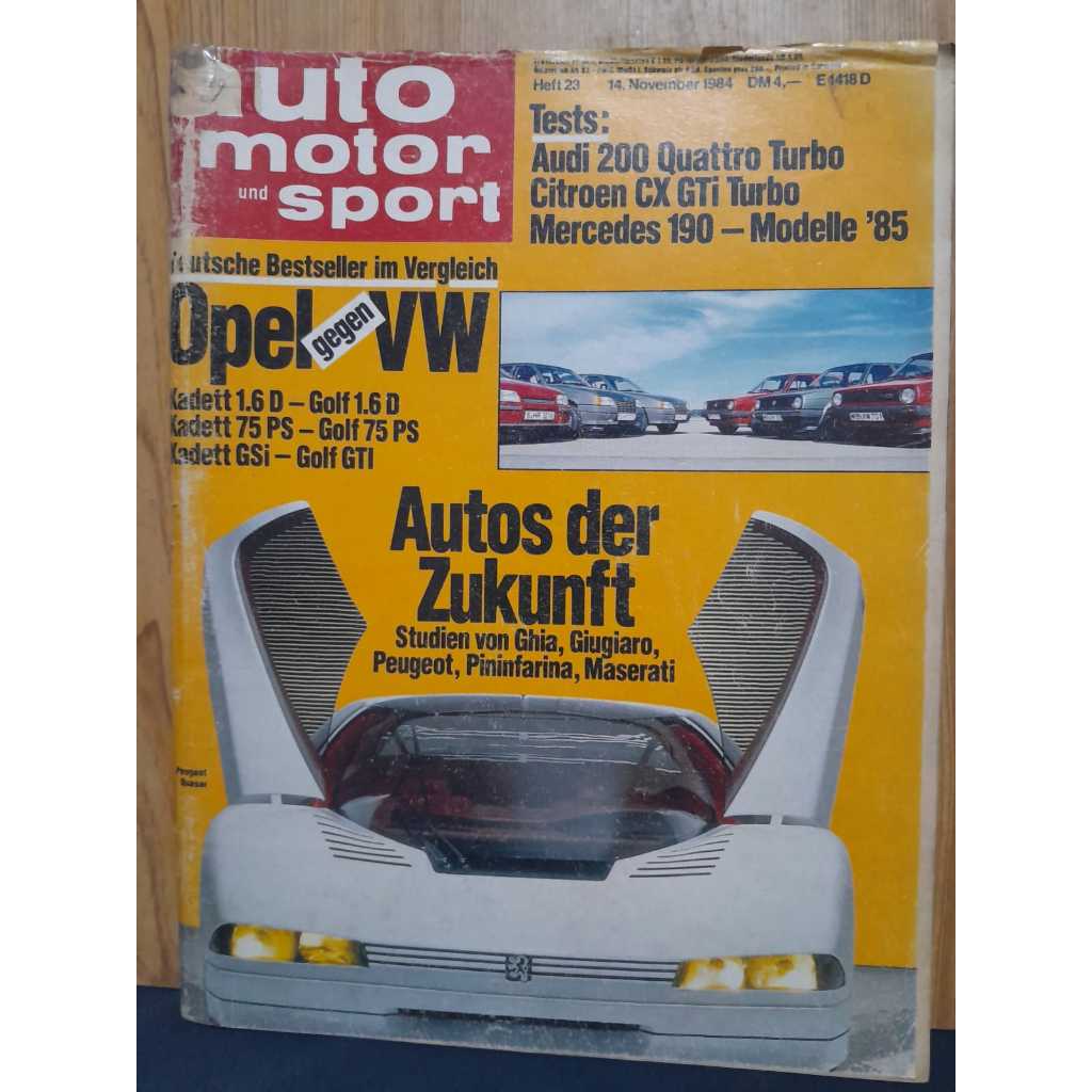 REVISTA AUTO MOTOR UND SPORT – 14 NOVEMBRO 1984 / 298 PGS / CAPA LEVE DESGASTE / CX AUT27/ SH  EDIÇÃO ALEMÃ COM TESTES D