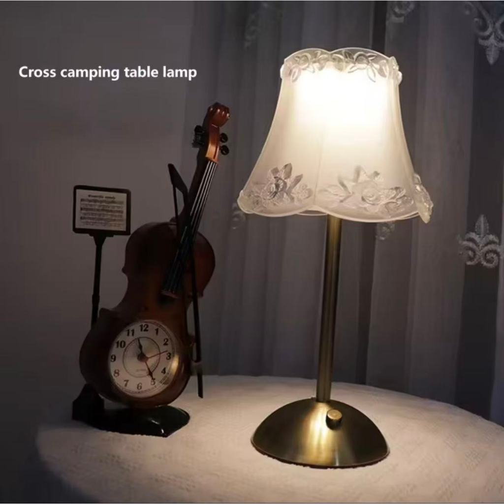 Luminária Abajur de mesa Com 3 cores LED Regulável Recarregável