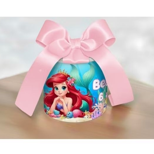 Tubolata Personalizada 5x6 cm A Pequena Sereia• Lembrancinha Festa Infantil • Aniversário • Chá de Bebê •