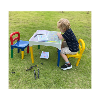 Mesa Didática Mesinha Infantil Poliplac 2 Cadeiras 3 Adesivo em Oferta na Shopee