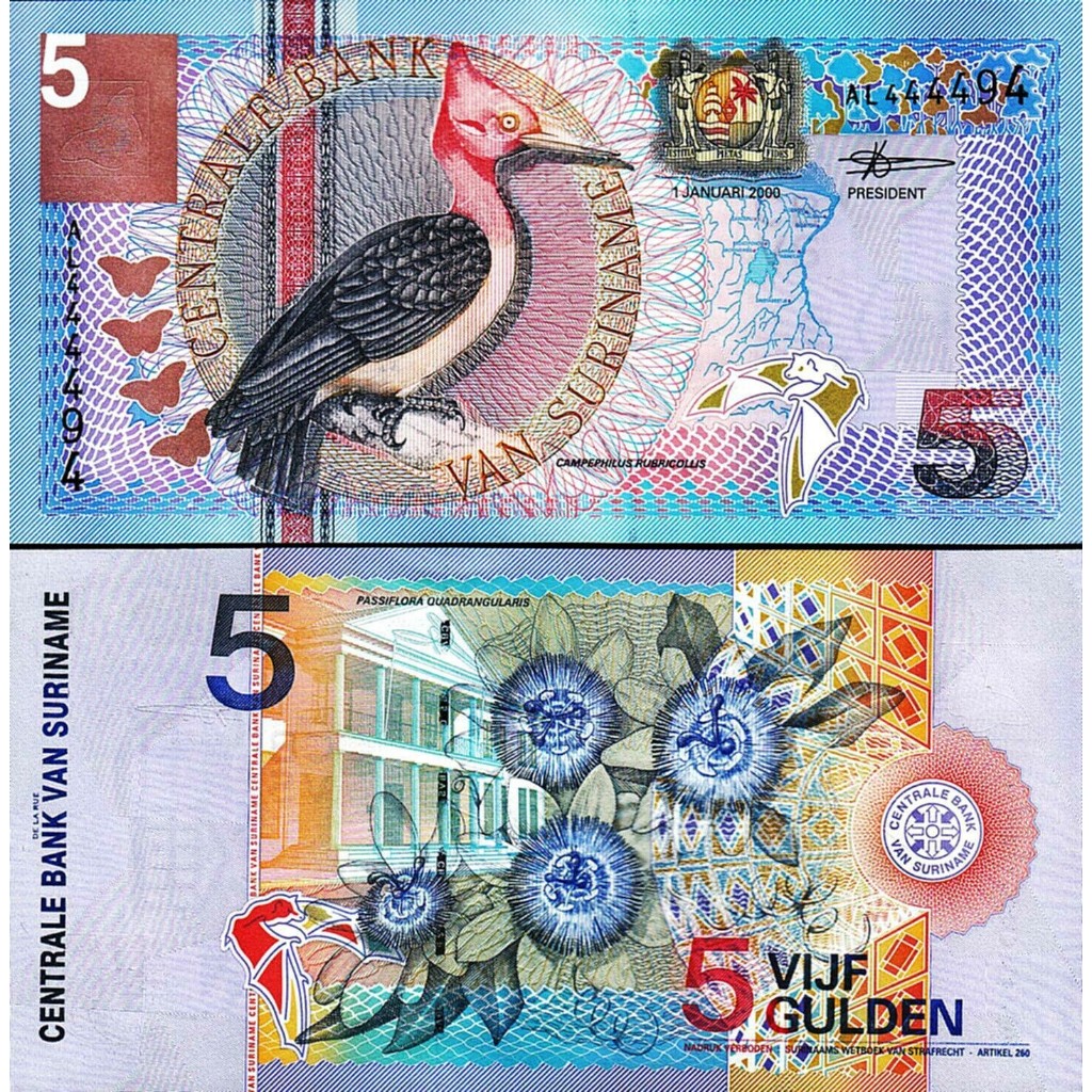 Cédula Suriname 5 Gulden Fe em Oferta na Shopee