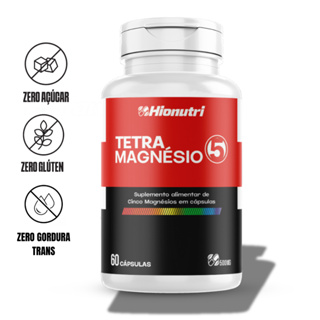Tetra De Magnésio 5x Mais absoção 60 Cáps Hionutri  4 tipos de magnésio (Treonato, Bisglicinato, Quelato e Malato) em Oferta na Shopee