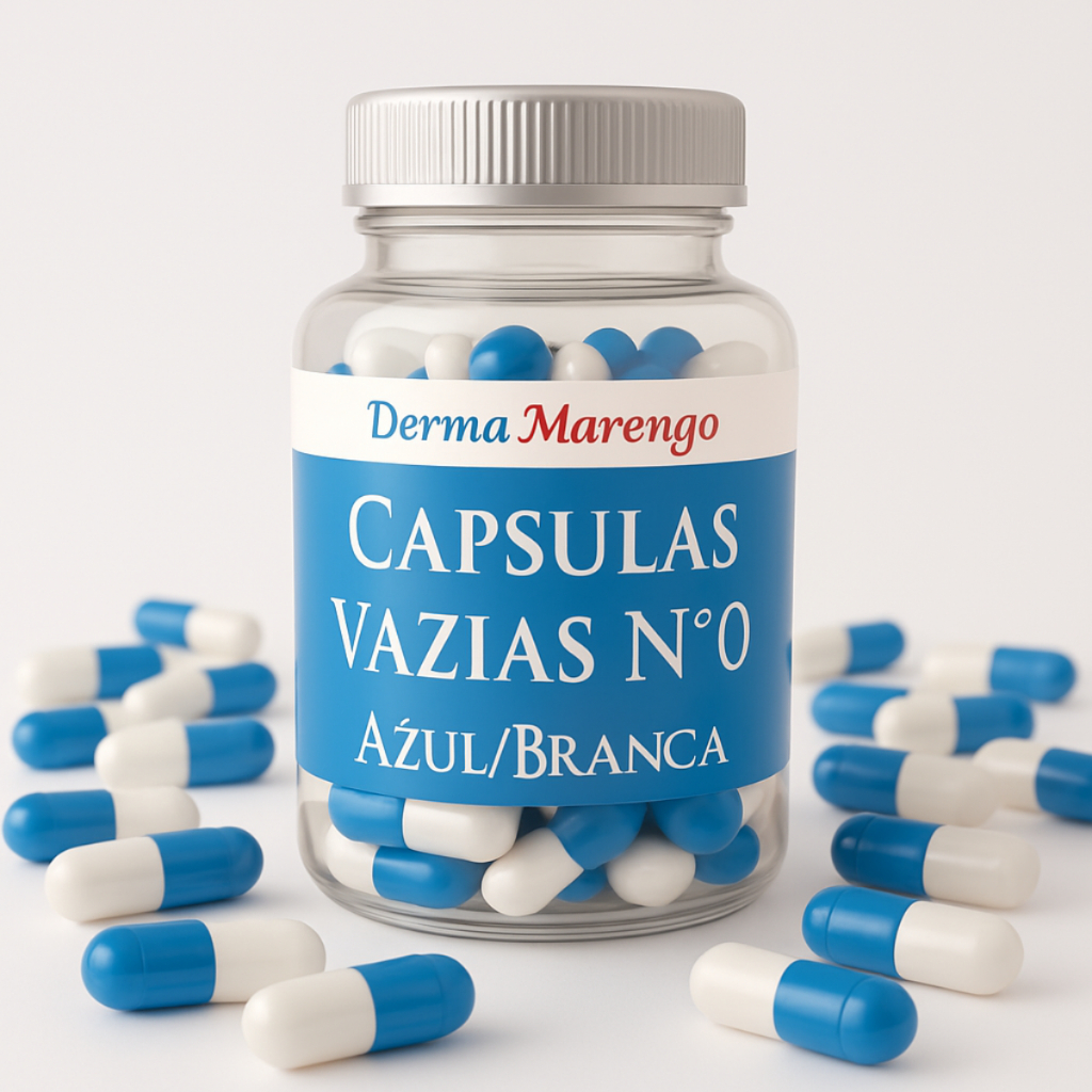 500 Capsulas Vazias De Gelatina Azul e Branca N° 0