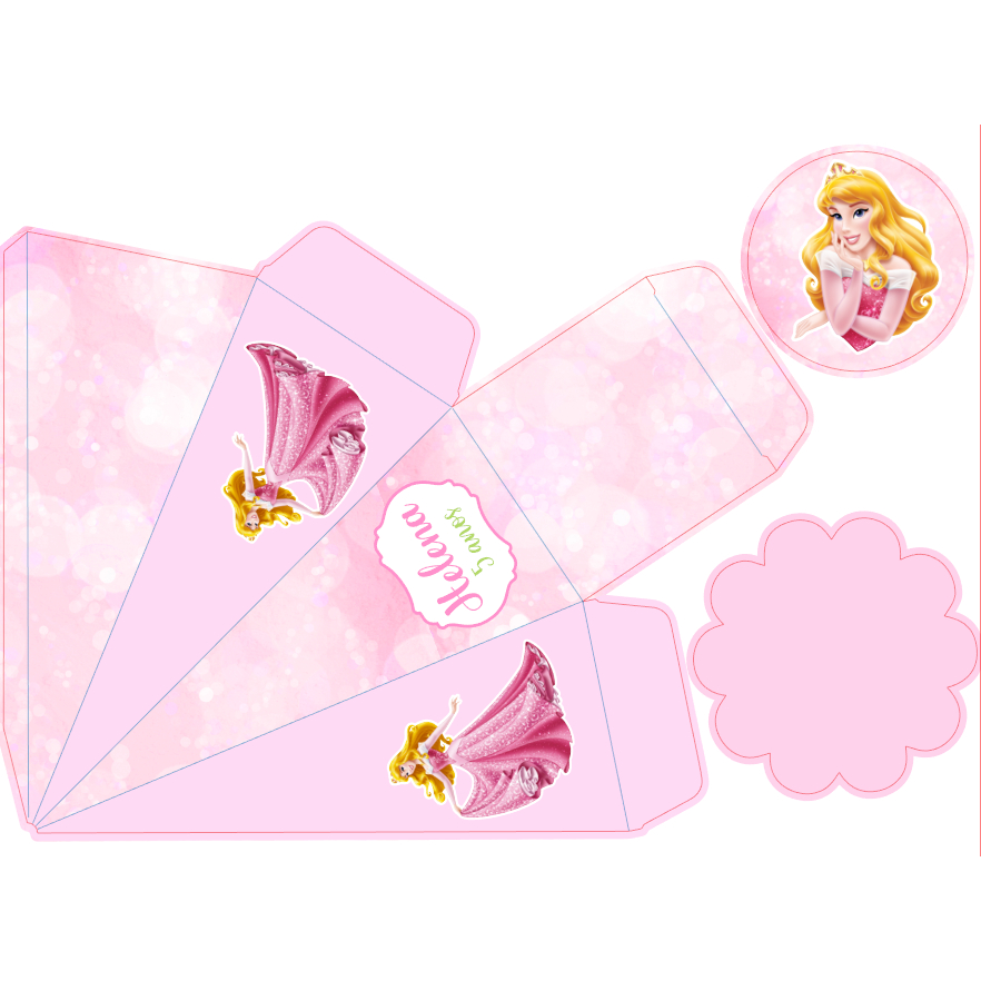 Caixa Piramide Personalizada | Chá de bebe | Lembrancinha Princesa Aurora A Bela Adormecida