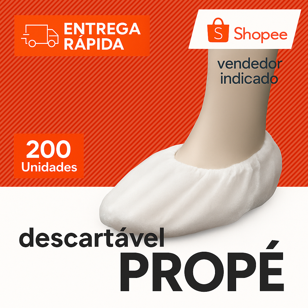 Sapatilha Propé Descartável TNT Branca 100 Unidades | Uso Hospitalar e Estético | Higiênica e Segura