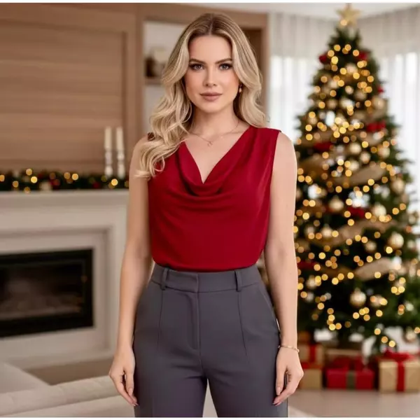 Blusa Feminina Gola Boba Suplex Light Moda Verão Elegante