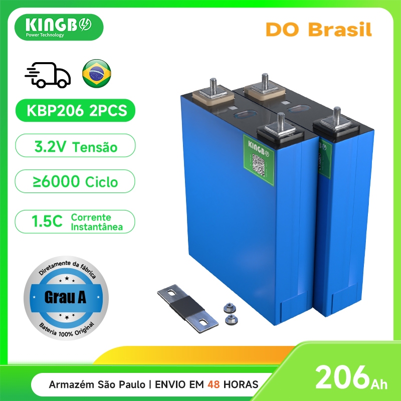 Kingbo Power 2PCS 206Ah lifepo4 Bateria 3.2V Grau A Bateria para sistema solar off-grid