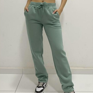 Calça Moletom Básica Sem Punho: Estilo Casual com Toque de Conforto | Elástico na Cintura em Oferta na Shopee