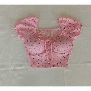 Cropped Blusa Feminina Florido Ciganinha Delicado Romântico Fofo, Lançamento Tendência Modinha Gringa Blogueira Ombro V em Oferta na Shopee