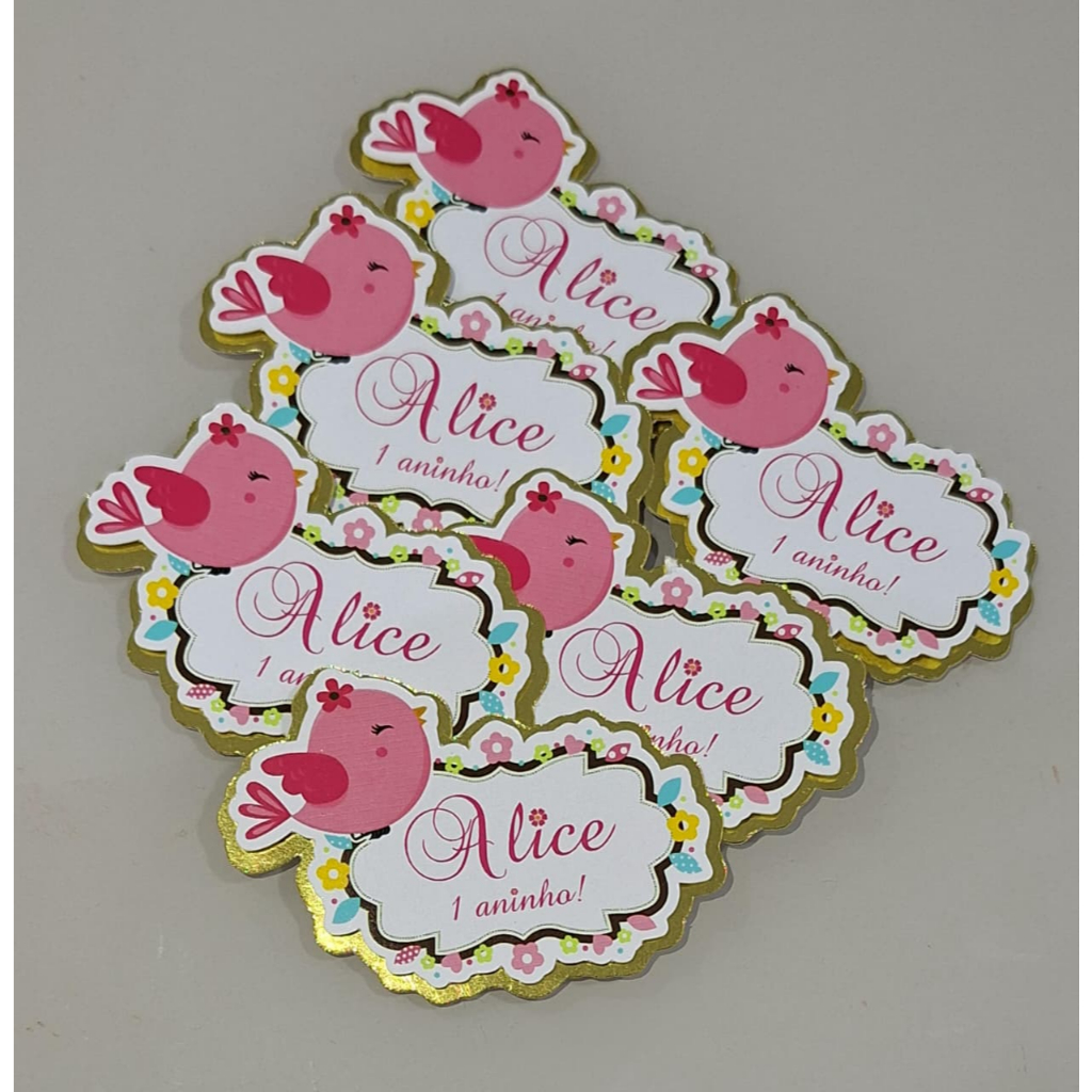 Aplique nome e idade em qualquer tema 3D- Personalizado Jardim /Lembrancinha / Festa Infantil