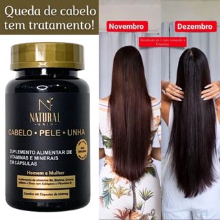 Vitamina Natural Hair – Cabelo, Pele e Unha – 60 Cápsulas em Oferta na Shopee