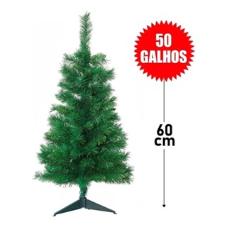 Árvore De Natal Pequena 60cm Pinheiro Verde Luxo 50 Galhos Decoração em Oferta na Shopee