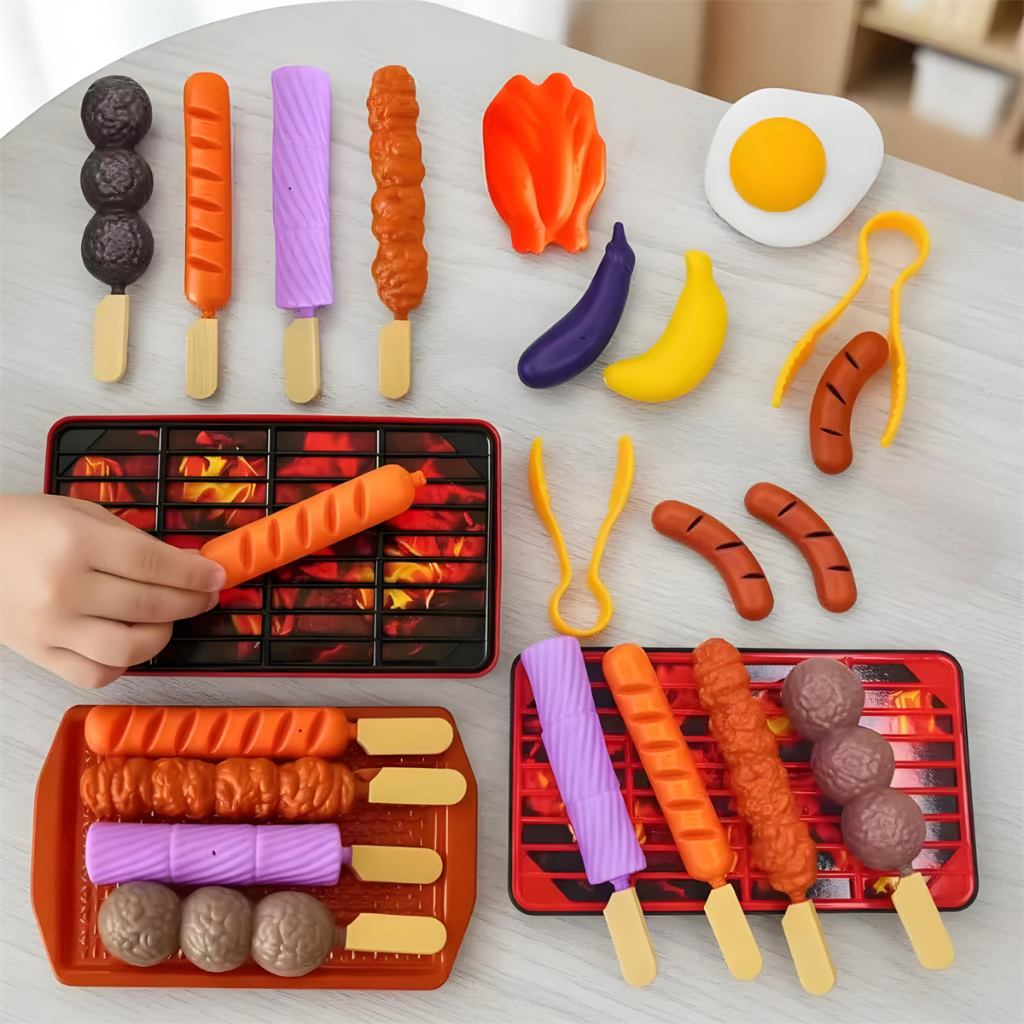 Brinquedo Infantil Kit Churrasco Comidinha Completo com Espetinho Grelha em Oferta na Shopee