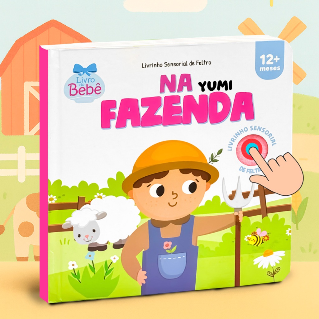 Livro Sensorial Toque e Sinta Na Fazenda - Para Bebê 0-1 Ano Texturas Macias de Feltro Capa Dura em Oferta na Shopee