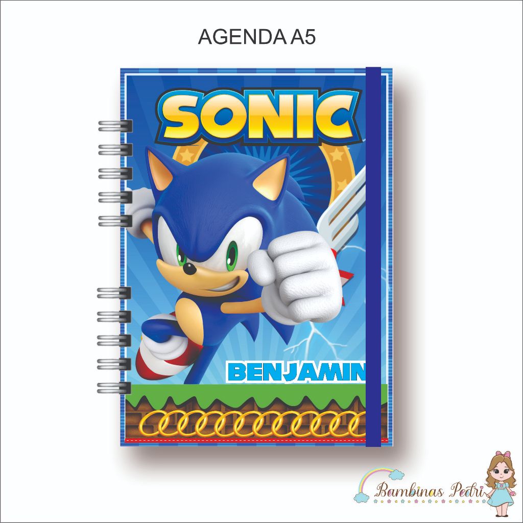 Agenda Escolar / Creche A5 Sonic 4 Caderno A5 Brochura Desenho A4 em Oferta na Shopee