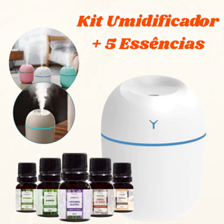 Kit Umidificador Atomizador De Ar Doméstico Portátil Umidificador De Escritório + 3 Essências em Oferta na Shopee