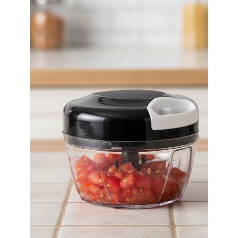 Mini Triturador Manual 500ml com 3 Lâminas – Processador de Alimentos Portátil (Cores Sortidas)