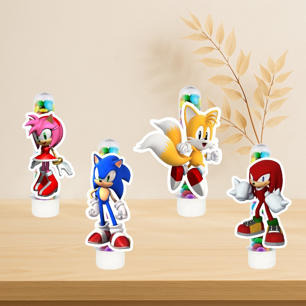 Aplique Pronta entrega Sonic - Aplique pata tubete - lembrancinha sonic