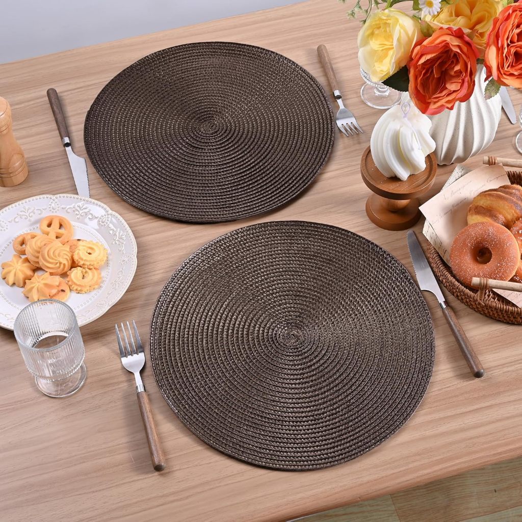 Jogo Americano kit 4 ou 6 Peças Mesa Sousplat Cozinha Redondo Jantar Descanso de Prato